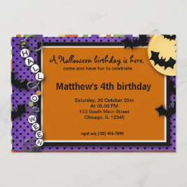 Convites Bat Halloween Aniversário