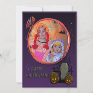 Convites Bat, Jack O'Lanterns, Tombstone, Adicionar Foto