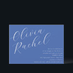 Convites Bat Mínimo Mitzvah do Script Azul Cobalto Elegante<br><div class="desc">Este elegante convite do Bat Mitzvah mostra um design contemporâneo com uma composição horizontal minimalista, perfeita para celebrações modernas. O convite apresenta uma bela caligrafia em branco nítido, colocada contra um rico fundo de azul de cobalto, criando um aspecto impressionante e sofisticado. Ideal para aqueles que apreciam linhas limpas e...</div>