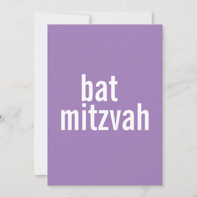 Convites Bat Mitzvah Anuncia {Purple} (Frente)