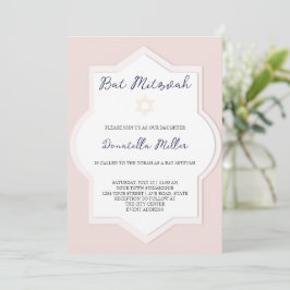 Convites Bat Mitzvah Arte Moderna Estrela de Davi Cor de Ro