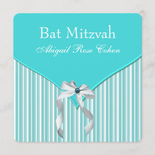 Convites Bat Mitzvah Azul Turquesa