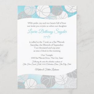 Convites Bat Mitzvah Blue e Silver