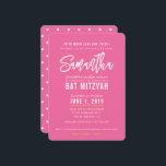 Convites BAT MITZVAH: bonito, branco-rosa, moderno,<br><div class="desc">pelo kat massard >> kat@simplysweetPAPERIE.com <<< design de convite de tendência para o BAR/BAT MITZVAH do seu filho como modelo é simples adicionar seus próprios detalhes ou clicar no botão personalizar e você pode adicionar ou alterar texto, fontes, tamanhos etc DICA: 1. Para alterar/mover gráficos / alterar a cor de...</div>