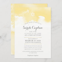 BAT MITZVAH cinza amarelo pálido moderna