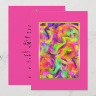 Convites Bat Mitzvah Colorida Abstrato Watercolor Qualquer 