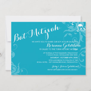 Convites BAT MITZVAH CONVIDA turquesa aqua