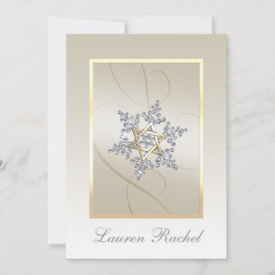 Convites Bat Mitzvah Crystal Snowflake Star de David