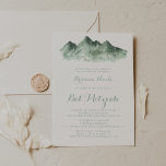 Convites Bat Mitzvah, da Caligrafia da Montanha Verde<br><div class="desc">Este convite do morcego mitzvah da caligrafia verde é perfeito para um morcego russo mitzvah. A design apresenta uma montanha verde pintada à mão de uma aquarela,  inspirando um tema do campo.</div>