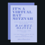 Convites Bat Mitzvah de Lavanda Virtual em Branco<br><div class="desc">Convite para Bat Mitzvah Virtual em Bonito na Lavanda</div>