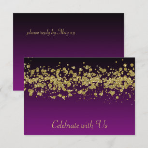 Convites Bat Mitzvah Dourada Borda Lítida Qualquer RSVP De