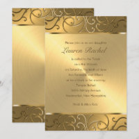 Bat Mitzvah Elegant All Dourado Filigree