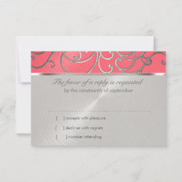 Convites Bat Mitzvah Elegante rosa e Silver Filigree