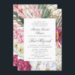 Convites Bat Mitzvah Elegante Watercolor Floral<br><div class="desc">Bat Mitzvah Elegant Watercolor Floral Invances apresenta um fundo de flores a na moda com cor de água, com eucalipto, frondes de palma, rosas, peões e samambaias em tons mutados de ameixa, burgundy, verde, pêssego e rosa. Personalizado editando o texto nas caixas de texto fornecidas. Elaborado por ©Evco Studio www.zazzle.com/store/evcostudio...</div>