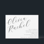 Convites Bat Mitzvah, Escrito Branco Elegante<br><div class="desc">Este convite contemporâneo do morcego mitzvah apresenta uma composição horizontal minimalista e uma bela caligrafia em preto sobre fundo branco.</div>