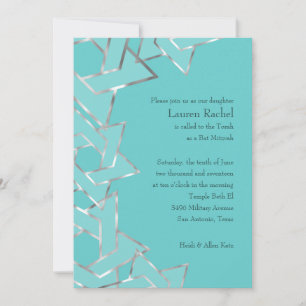 Convites Bat Mitzvah - Estrela de Olhar Metálica de David