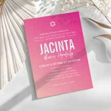 BAT MITZVAH estrela moderna belo gradiente rosa 