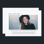 Convites Bat Mitzvah| Foto Elegante Simples Moderna<br><div class="desc">Composto de simples quadros revestidos de hetero com tipografia serif clássica. Tudo num cenário simples. Esses elementos são simples,  eternos e clássicos. Adicionar uma foto personalizada (melhor com fotos horizontais)

Disponível aqui:http://www.zazzle.com/store/selectpartysupplies</div>