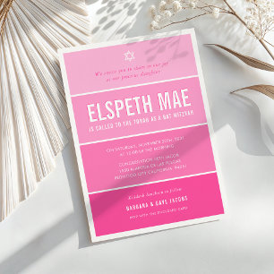 Convites BAT MITZVAH - Gradiente moderno de temperatura, ho