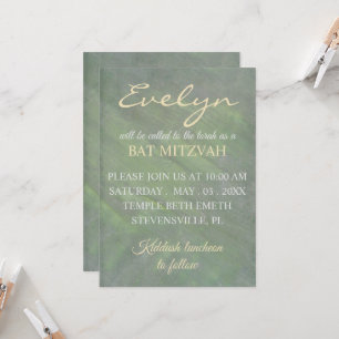 Convites Bat Mitzvah Greens Silvers