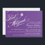 Convites BAT MITZVAH INVITE na moda tipografia ombre roxa<br><div class="desc">Ponha o tom para esta ocasião especial com um Convite MITZVAH BAT personalizado de alta qualidade para a sua filha! Uau, seus amigos e família com este pequeno número. Configurar como um modelo é simples inserir detalhes do evento - é tão fácil!! Dica: 1. Para redimensionar/reposicionar a imagem, pressione o...</div>