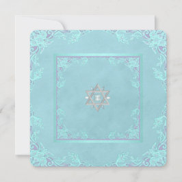 Convites Bat Mitzvah Lavanda Roxa e Azul Turquesa