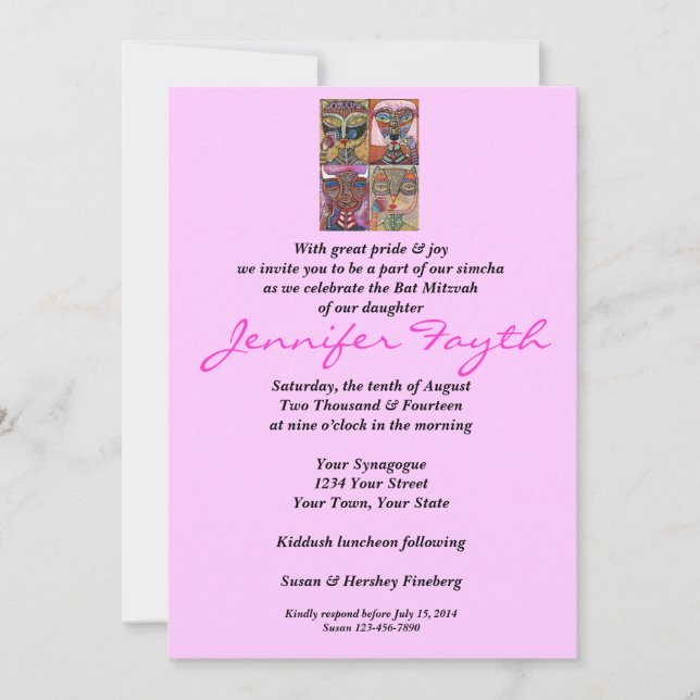 Convites Bat Mitzvah - L'Chaim To Life! (Frente)