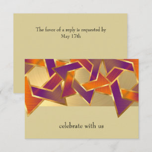 Convites Bat Mitzvah Metallic Look Star de David RSVP