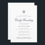 Convites Bat Mitzvah Minimalista Clássico Simples<br><div class="desc">Design é composto por tipografia sans serif e tipografia cursiva de escrita lúdica sobre um fundo simples. 

Disponível aqui:
http://www.zazzle.com/store/selectpartysupplies</div>