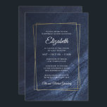 Convites Bat Mitzvah Modern Monograma Dourado<br><div class="desc">Composto por tipografia de serif elegante e de script cursivo no quadro do ouro e fundo azul escuro

Este foi projetado por materiais de terceiros selecionados,  exclusivos para o Zazzle.

Disponível aqui:http://www.zazzle.com/selectpartysupplies</div>
