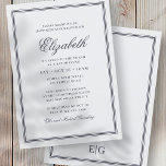 Convites Bat Mitzvah Modern Monograma em Quadro Simples<br><div class="desc">Composto por serifa elegante e tipografia cursiva de scripts no quadro. Este foi projetado por materiais de terceiros selecionados,  exclusivos para o Zazzle. Disponível aqui: http://www.zazzle.com/selectpartysupplies</div>