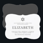 Convites Bat Mitzvah Modern Typografia<br><div class="desc">Composto por uma escrita lúdica e por uma tipografia serifônica,  tudo contra um pano de fundo branco. Este foi projetado por materiais de terceiros selecionados,  exclusivos para o Zazzle. Disponível aqui: http://www.zazzle.com/selectpartysupplies</div>