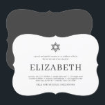 Convites Bat Mitzvah Modern Typografia<br><div class="desc">Composto por uma escrita lúdica e por uma tipografia serifônica,  tudo contra um pano de fundo branco. Este foi projetado por materiais de terceiros selecionados,  exclusivos para o Zazzle. Disponível aqui: http://www.zazzle.com/selectpartysupplies</div>