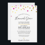 Convites BAT MITZVAH moderno confetti spots dourados cor-de<br><div class="desc">pelo kat massard >> WWW.SIMPLYSWEETPAPERIE.COM <<< - - - - - - - - - - - - - - - - - - - - - - - - - - - - - - - - - - - - - - - - - - - - -...</div>