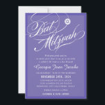 Convites BAT MITZVAH moderno, guião elegante, lavanda roxo<br><div class="desc">por kat massard >> kat@simplysweetPAPERIE.com << CONTACT ME para texto personalizado ou para adicionar quaisquer linhas em Hebraico Ame o design, mas gostaria de ver algumas mudanças - outro esquema de cores, produto, adicionar uma foto ou adaptado para uma ocasião diferente - sem preocupações me contate - estou feliz em...</div>