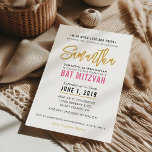 Convites BAT MITZVAH - moderno script bonito cor-de-rosa<br><div class="desc">pelo kat massard >> kat@simplysweetPAPERIE.com <<< design de convite de tendência para o BAR/BAT MITZVAH do seu filho como modelo é simples adicionar seus próprios detalhes ou clicar no botão personalizar e você pode adicionar ou alterar texto, fontes, tamanhos etc DICA: 1. Para alterar/mover gráficos / alterar a cor de...</div>