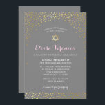 Convites BAT MITZVAH na moda mini confetti spot gold cinza<br><div class="desc">pelo kat massard >> kat@simplysweetPAPERIE.com <<< - - - - - - - - - - - - - - - - - - - - - - - - - - - - - - - - - - - - - - - - - - - - -...</div>