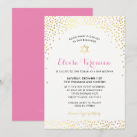 BAT MITZVAH na moda mini confetti spot gold rosa