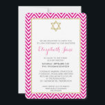 Convites BAT MITZVAH padrão de esquervão cor-de-rosa<br><div class="desc">NOTA - o efeito ouro da gliteria é uma imagem impressaUm design de tendência, com padrão de chevron para os CONVITES MITZVAH de seu filho. Uau, seus amigos e família com este pequeno número;D Configuração como modelo é simples você adicionar seus próprios detalhes, adicionar sua foto ou clicar no botão...</div>