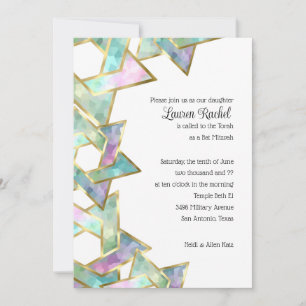 Convites Bat Mitzvah Pastel Star de David