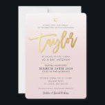 Convites Bat Mitzvah PERSONALIZADO Invite o ouro rosa pálid<br><div class="desc">por kat massard >> WWW.SIMPLYSWEETPAPERIE.COM << *** NOTE - O EFEITO DO FUTEBOL SHINY GOLD É UMA IMAGEM IMPRESSA *** - - - - - - - - - CONTATE ME para o "tipo de efeito do filme em ouro falso" personalizado, este é um gráfico especialmente criado Love the design,...</div>