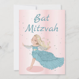 Convites Bat Mitzvah Pink Blue Silver
