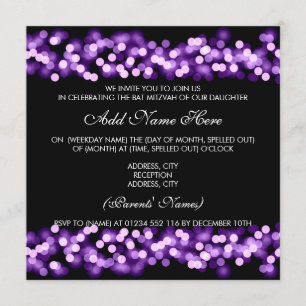 Convites Bat Mitzvah Purple Glam