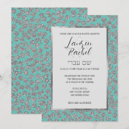 Convites Bat Mitzvah Qualquer Cor com Pontos Brilhantes Pra