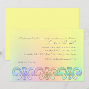 Convites Bat Mitzvah Qualquer Fundo De Cor