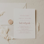Convites Bat Mitzvah, rosa Dourado Minimalista de Caligrafi<br><div class="desc">Este convite do morcego mitzvah minimalista de caligrafia rosa é perfeito para um morcego rústico mitzvah. O design simples e elegante apresenta a tipografia de script clássico e de rico em rosa dourado e branco.</div>