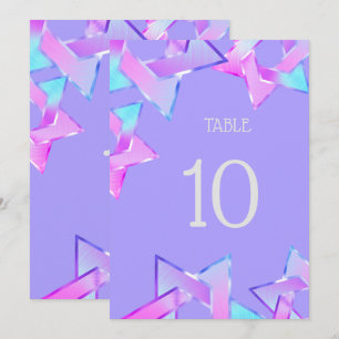 Convites Bat Mitzvah Rosa Púrpura Estrela Azul de David