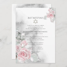BAT MITZVAH | Rosas de Aquarela Rosa Elegante