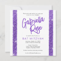 Bat Mitzvah Roxo Texto Mínimo Moderno Moderno