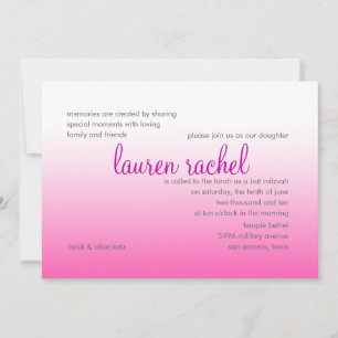Convites Bat Mitzvah Silver e Gradiente Rosa